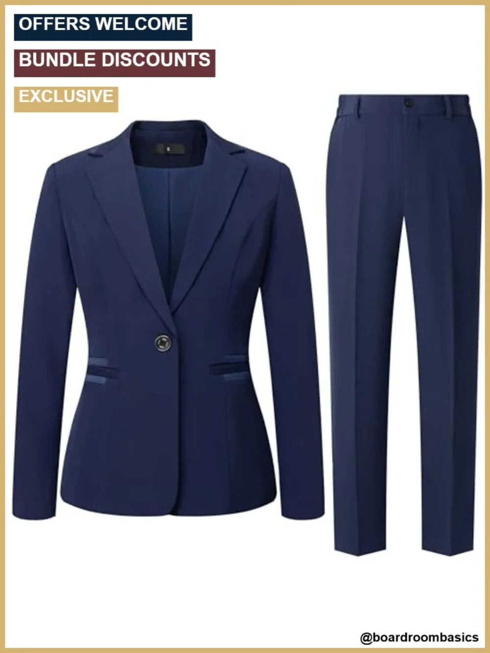 Women's 2 Piece Pantsuit Blazer Set Business Formal Interview Outfit